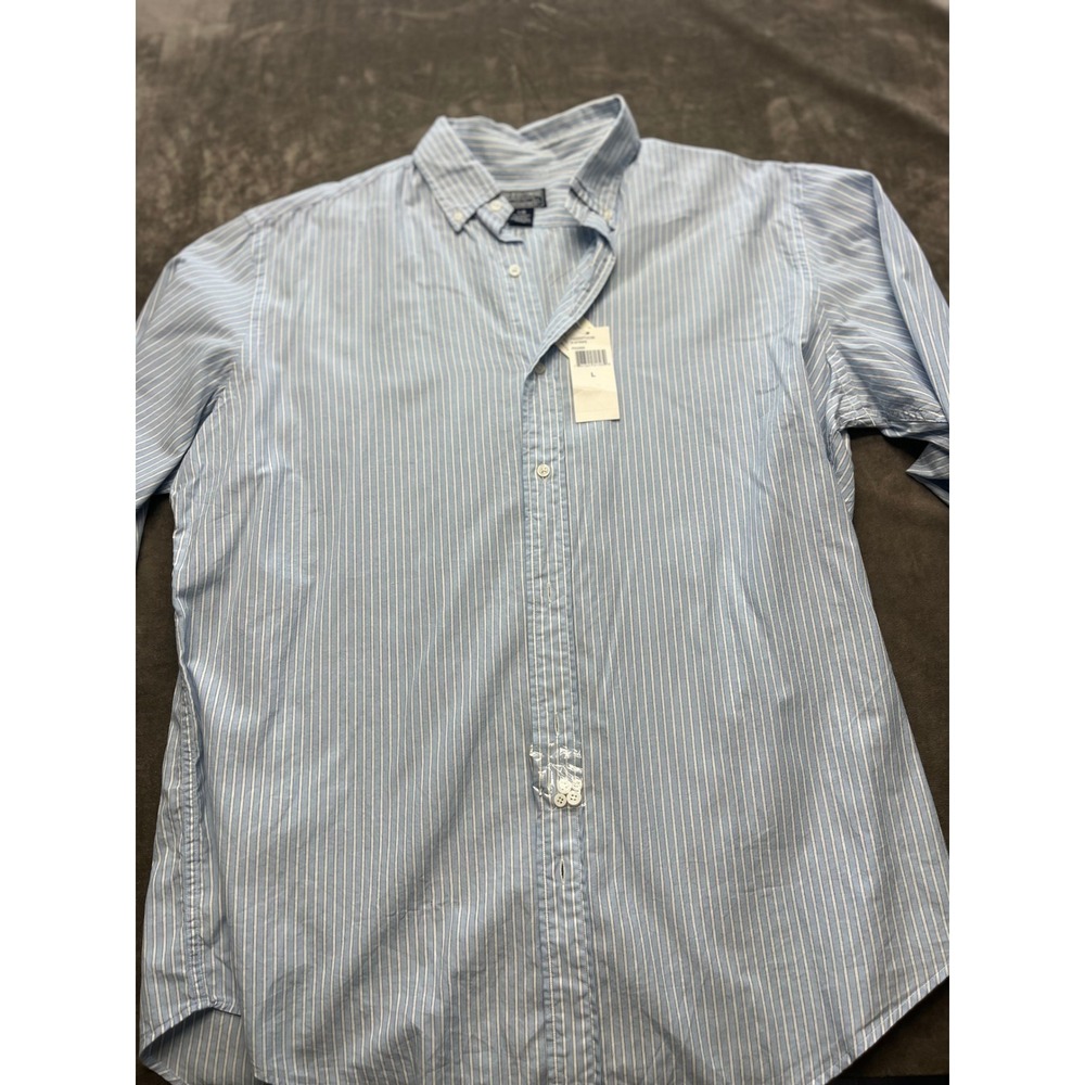 Polo Jeans Company‎ Men's Button Down Shirt Blue White Stripe Long Sleeve Size L